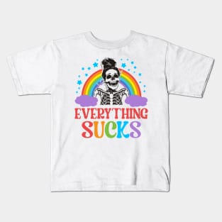 Everything sucks Everything is shit saying Fitted Kids T-Shirt